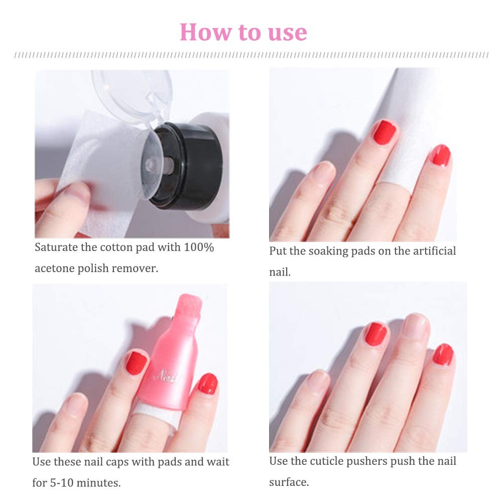 IRCHLYN Nail Polish Remover Clips, 100 Pcs Acrylic 100 Count (Pack of 1)