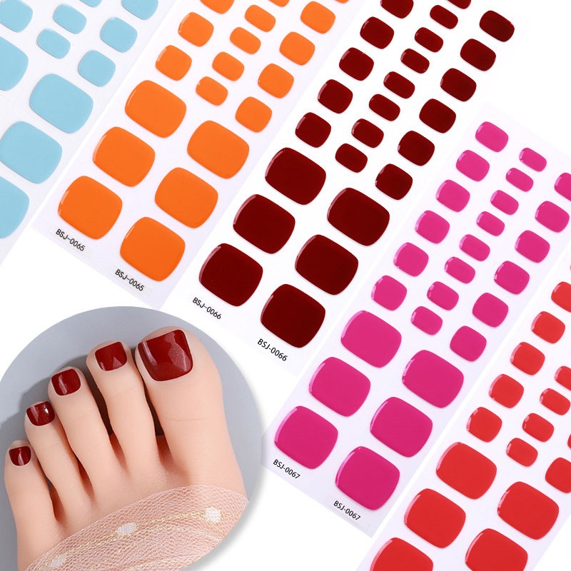 2026 Summer Semi Cured Nail Gel Strips Feet Waterproof Toe Nail Gel UV Stickers