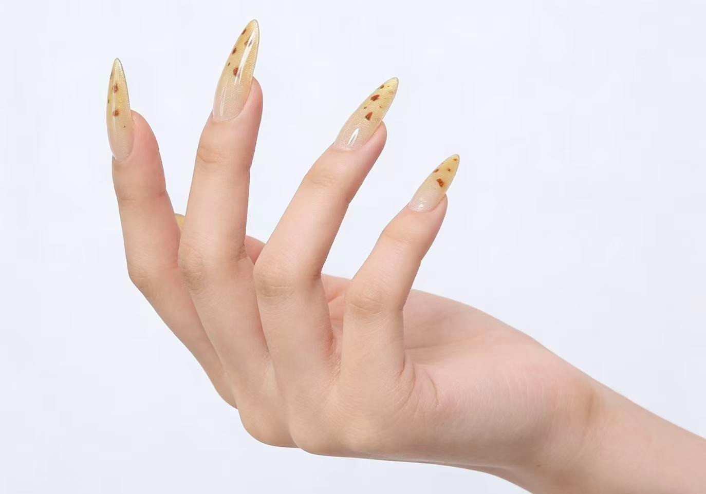 Amber Press-on Nails 10pcs Brand New Free Shipping