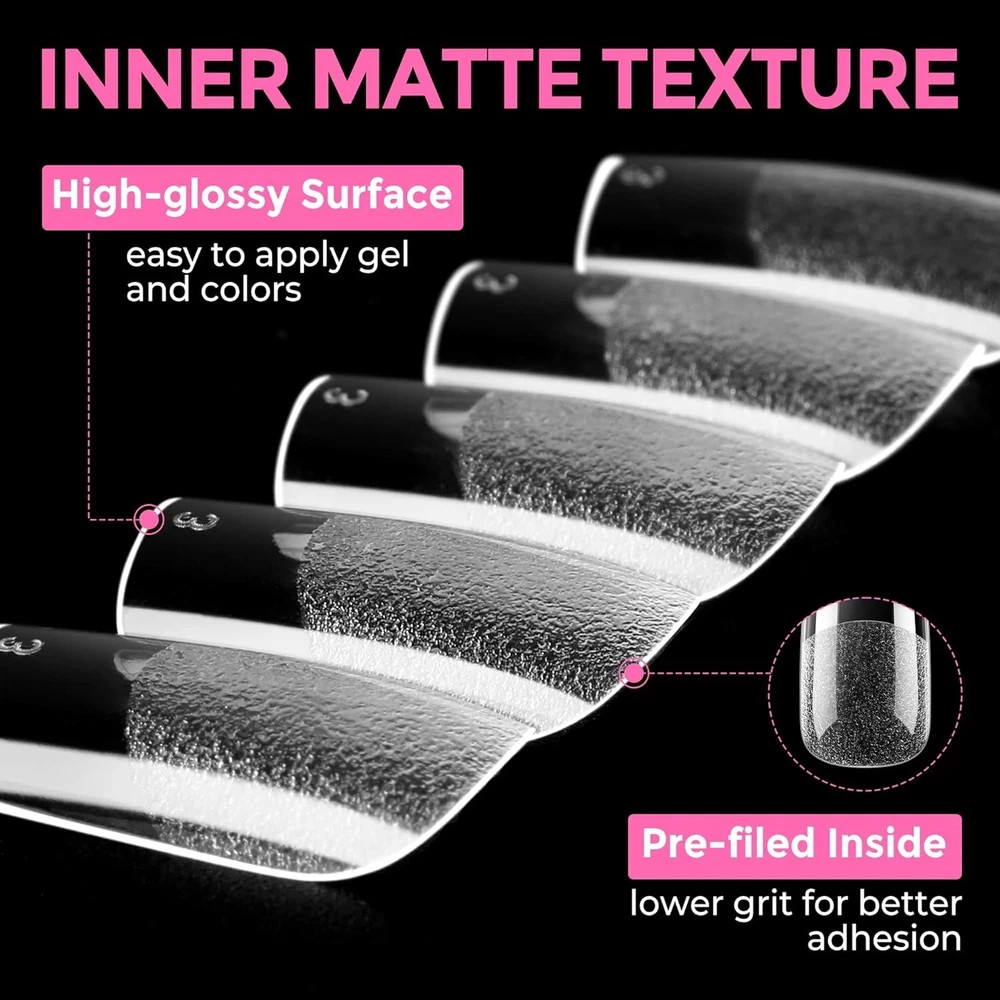 UNA GELLA Short Square Fake Nails 216Pcs Short Square Press on Nails Pre-Shape G