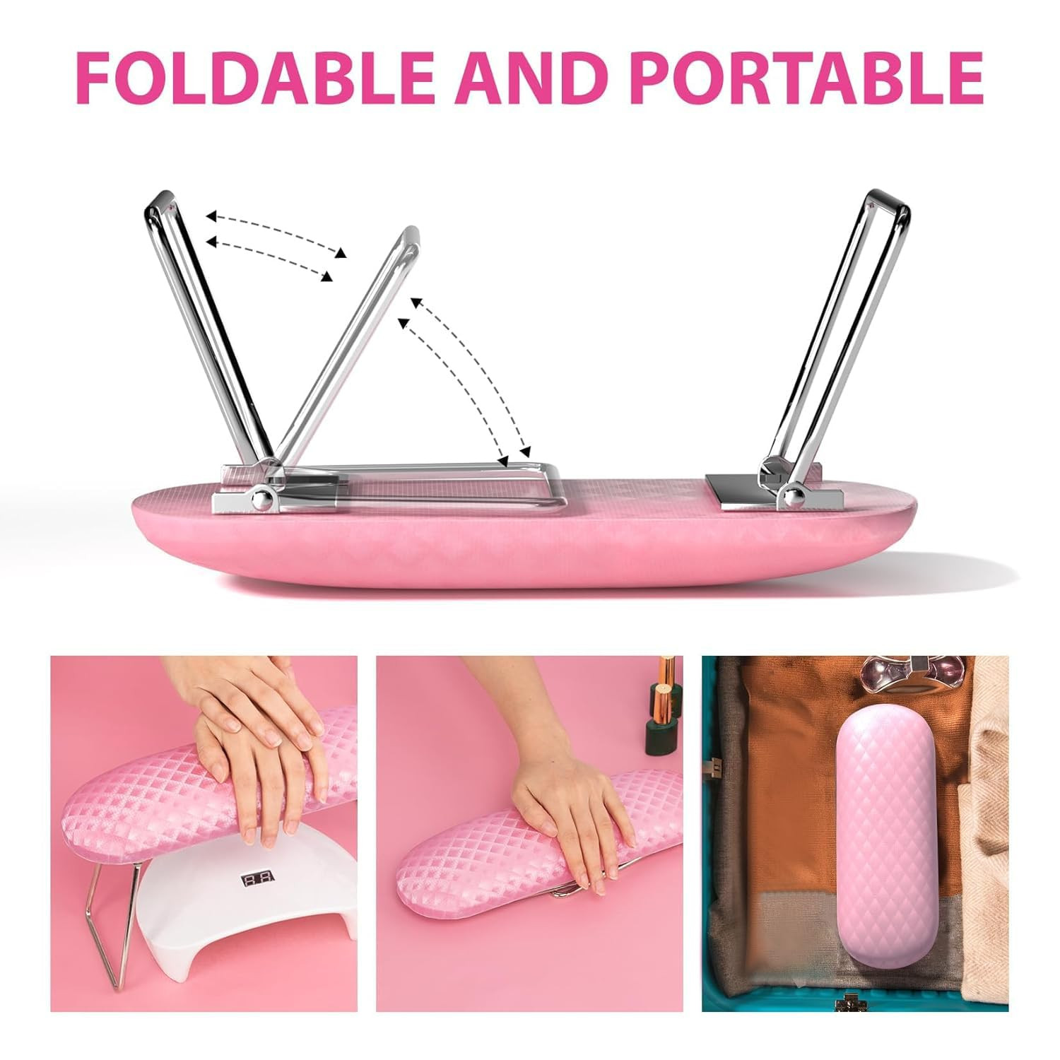 Nail Arm Rest, Microfiber Leather Manicure Hand Pillow Professional Nail Rest Cu