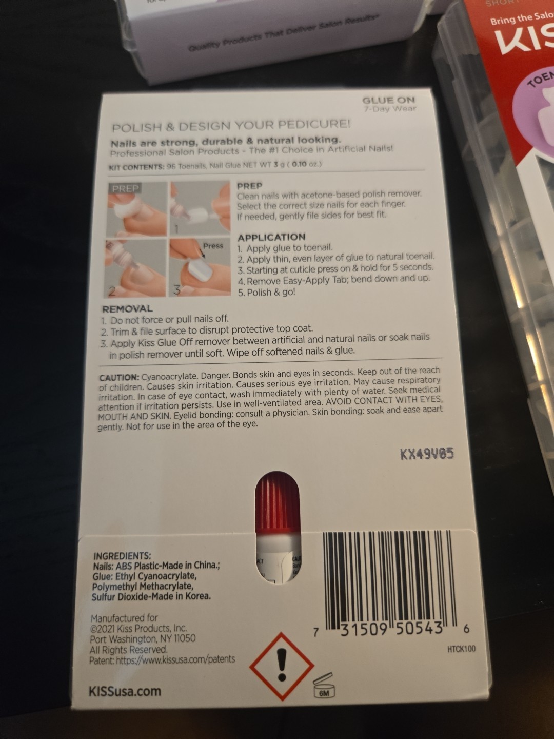 Toenails With Glue Included Kiss White Toe Nails 36 Lot