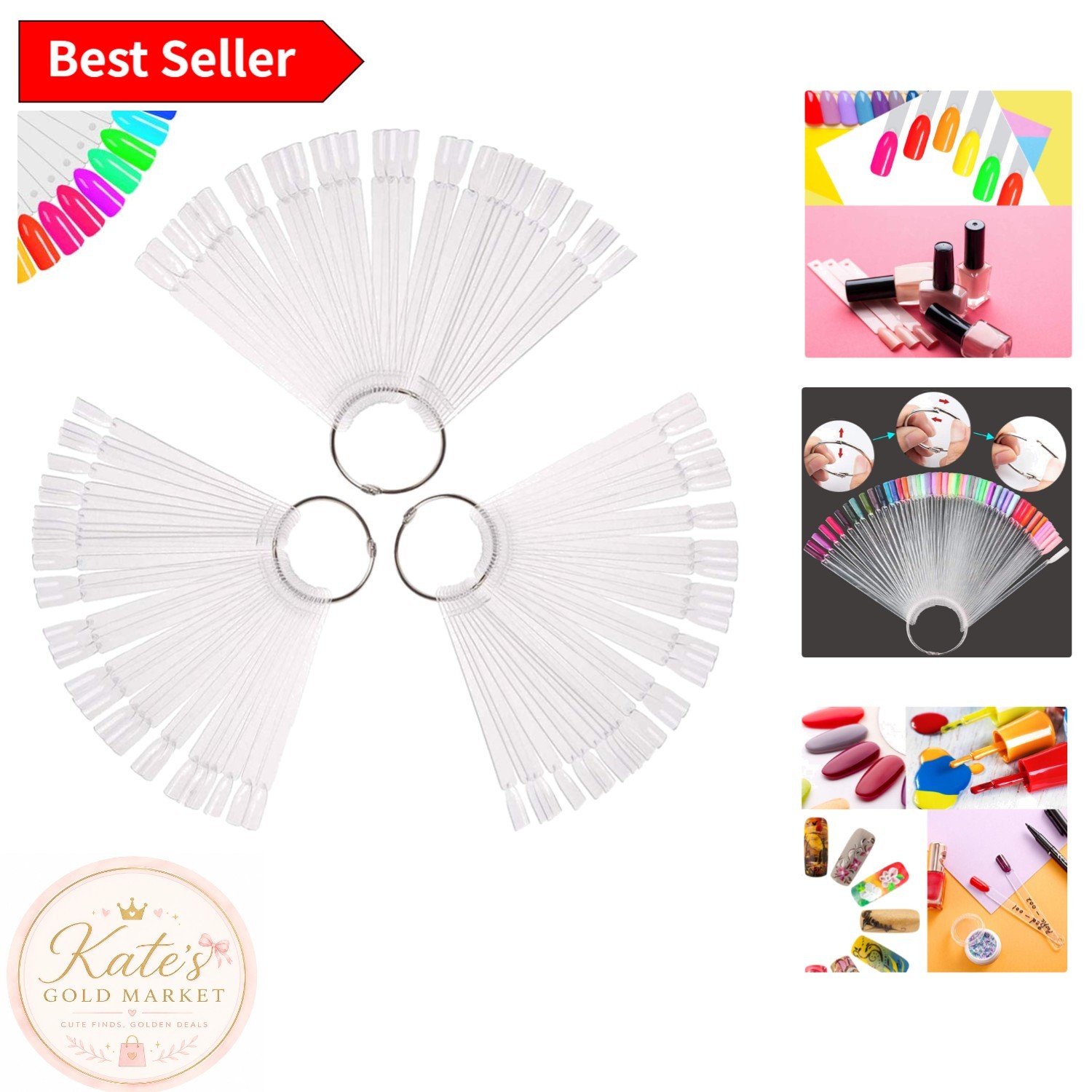 Conveniently Organized 150 Pcs Clear Nail Swatches – Nail Polish Display Board