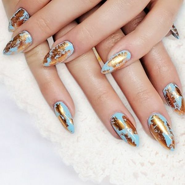 Nail Art Foil Leaf Flakes Caviar Glitter Silver Gold Body Face Makeup Decoration