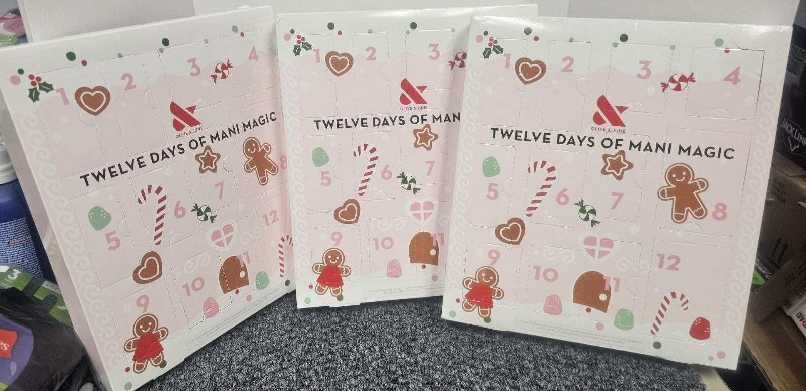 3 X Olive & June 12 Days Of Mani Magic Advent Calendar BRAND NEW – THREE SETS