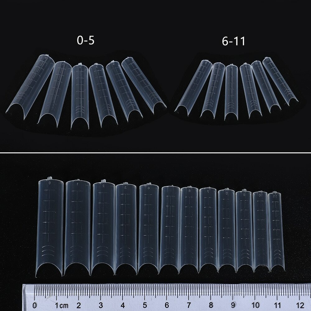 120un French Almond Dual Fake Nail Form Poly Gel System Acrylic DIY UV Art Mold