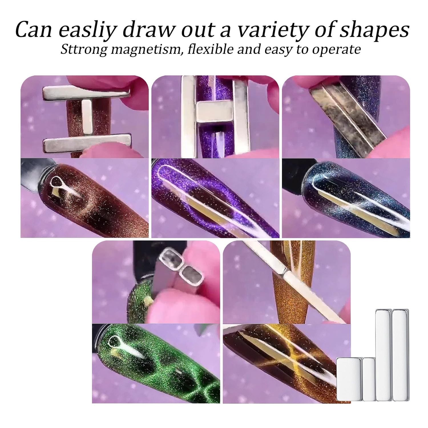 5-Piece Cat Eye Nail Magnet Set – Create Stunning Gradient Designs Effortlessly