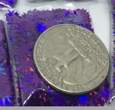 Weed Green Purple Plum Gold Cannabis Pot Leaf Glitter 8 Small zip lock bag