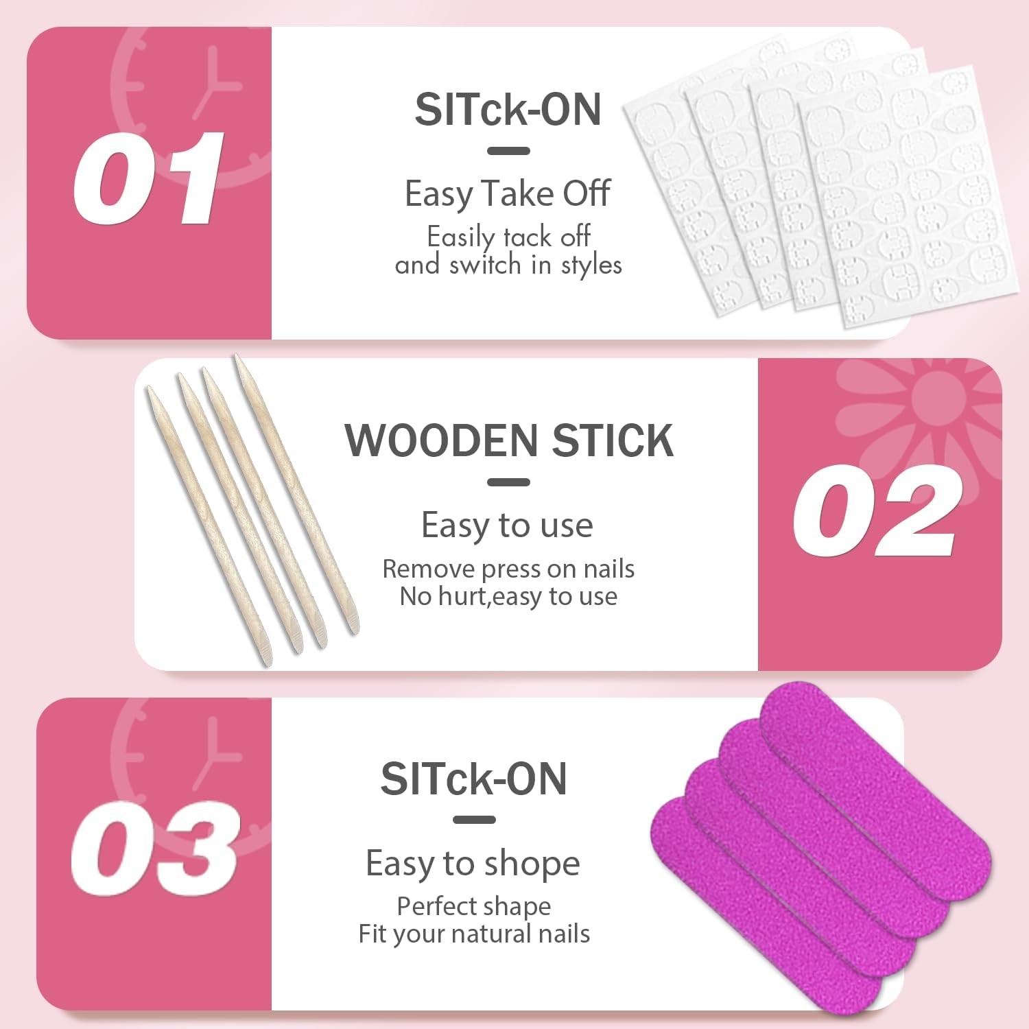 4 Packs Press On Nails Almond, Cat Eye Press On Nails Medium Stiletto, Dark F…