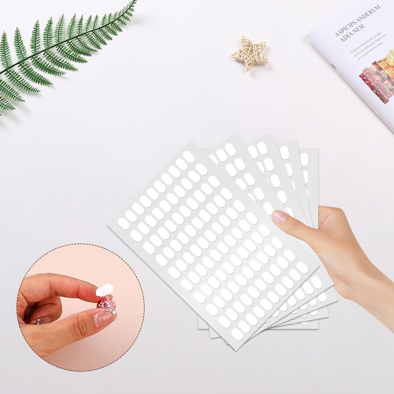 1000 Pcs False Tip Double Sided Adhesive Tapes, Pre-Cut Nail Display Strips, …