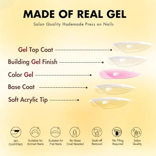 Chrome Press On Nails Short Almond, 30 Pcs Glazed Pearl White almond white