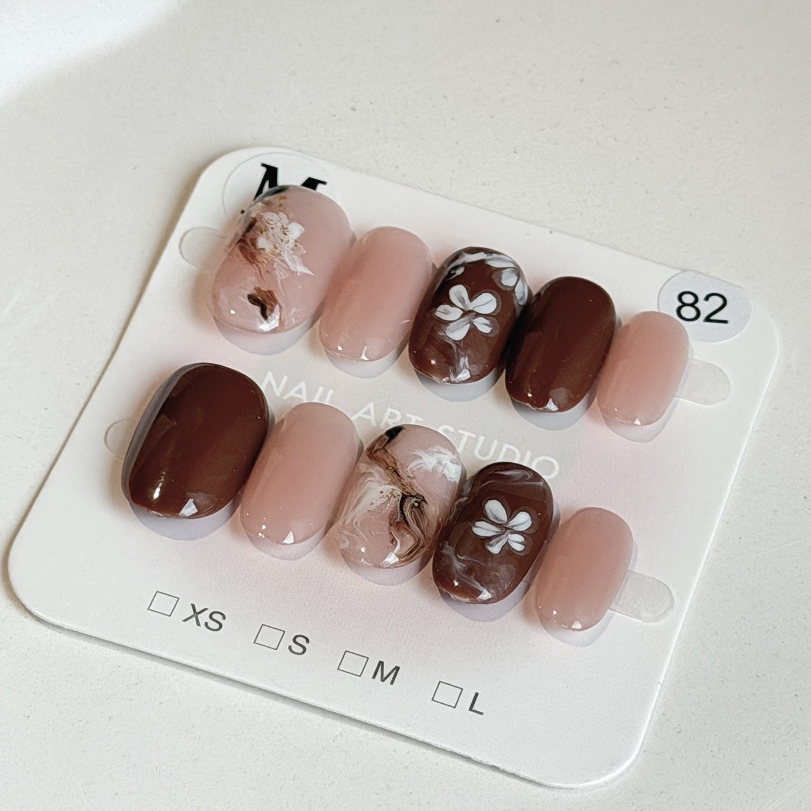 Unique Handmade Press-On Nails Size M | One of a Kind Set, Reusable 82