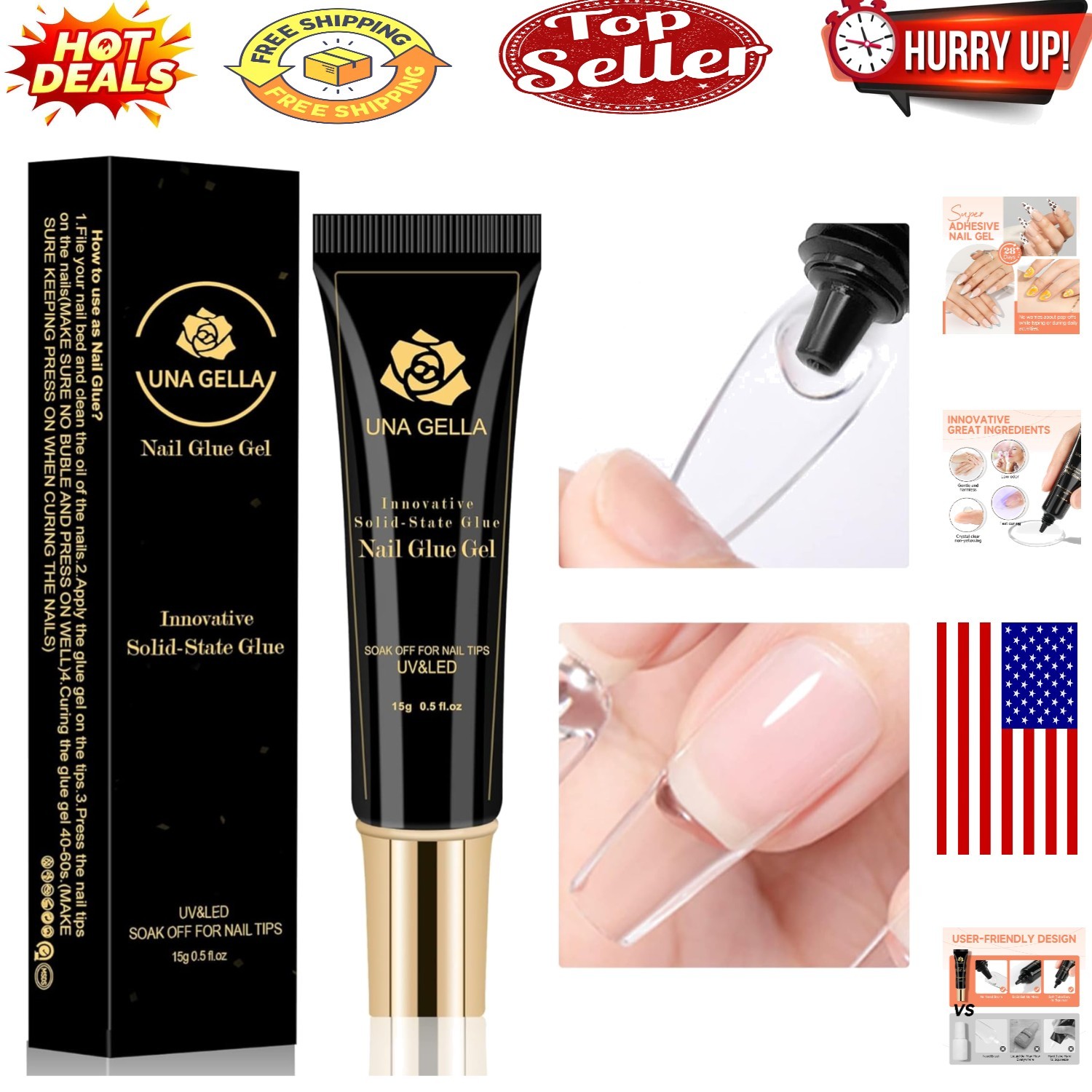 Super Strong 15ml UV/LED Nail Glue Gel for Long-Lasting Extensions