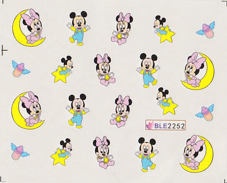 1-11 sheets Kids Mickey Mouse Nail Stickers Minnie Bow Ears Gift Goode Bag B-day
