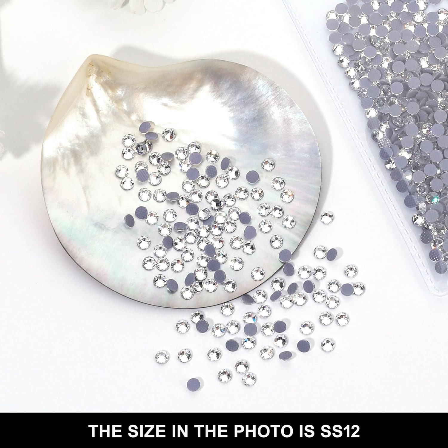 1440-Pack Clear Hotfix Rhinestones, Round Iron-On Crystals for Fabric & Crafts,
