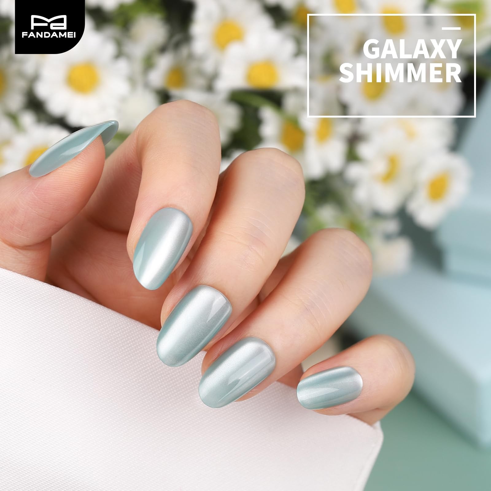 FANDAMEI 6 Colors Press On Nails Short Almond, Cat Eye Nails Short Oval, Natu…