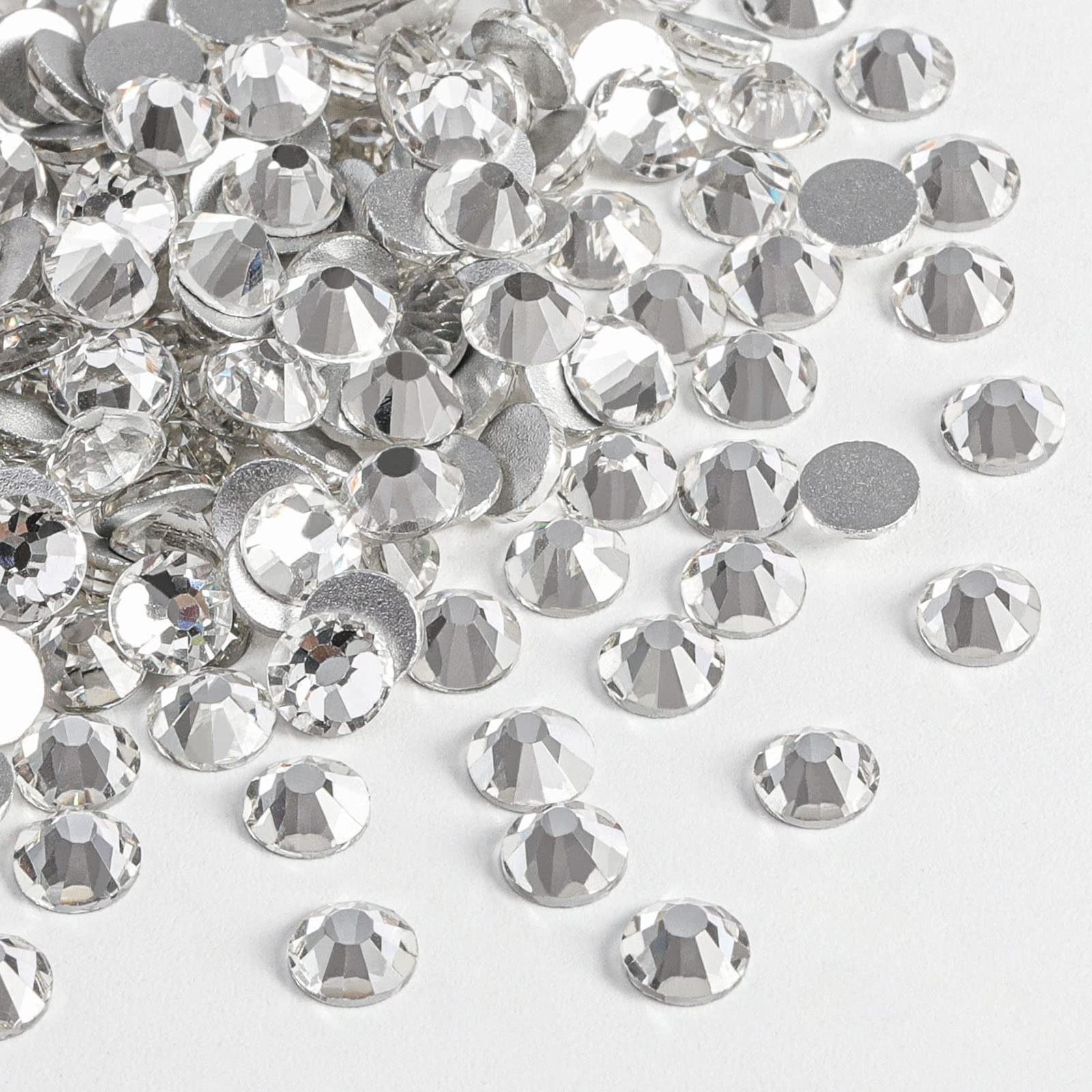 576pcs Flat Back Crystal Rhinestones Round Gems for Nail Art and Craft Glue F…