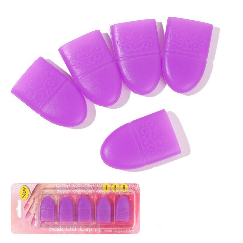 Removal Caps Remover Reusable Clips Fingertips Gel Polish Soak Nail Art Silicone