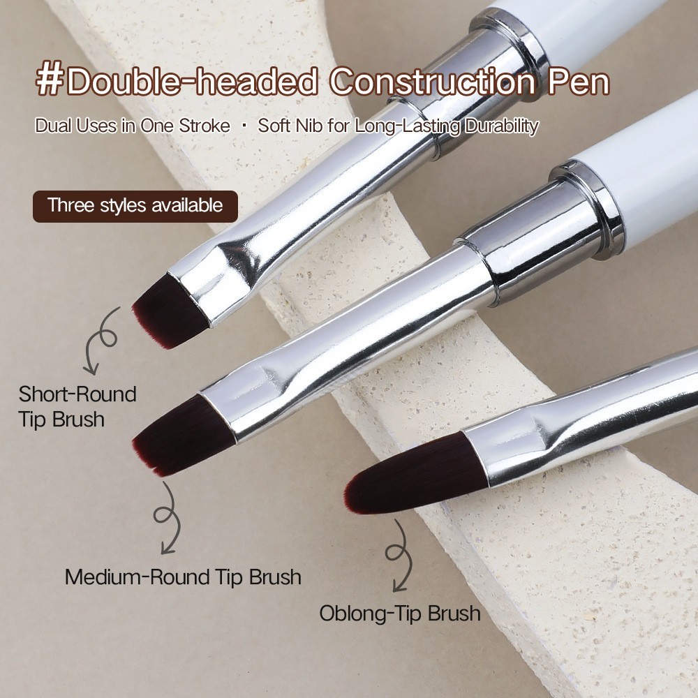 3Pcs Double-head Nail Art Pen Brush Set For Color Line Drawing Gel Spreading
