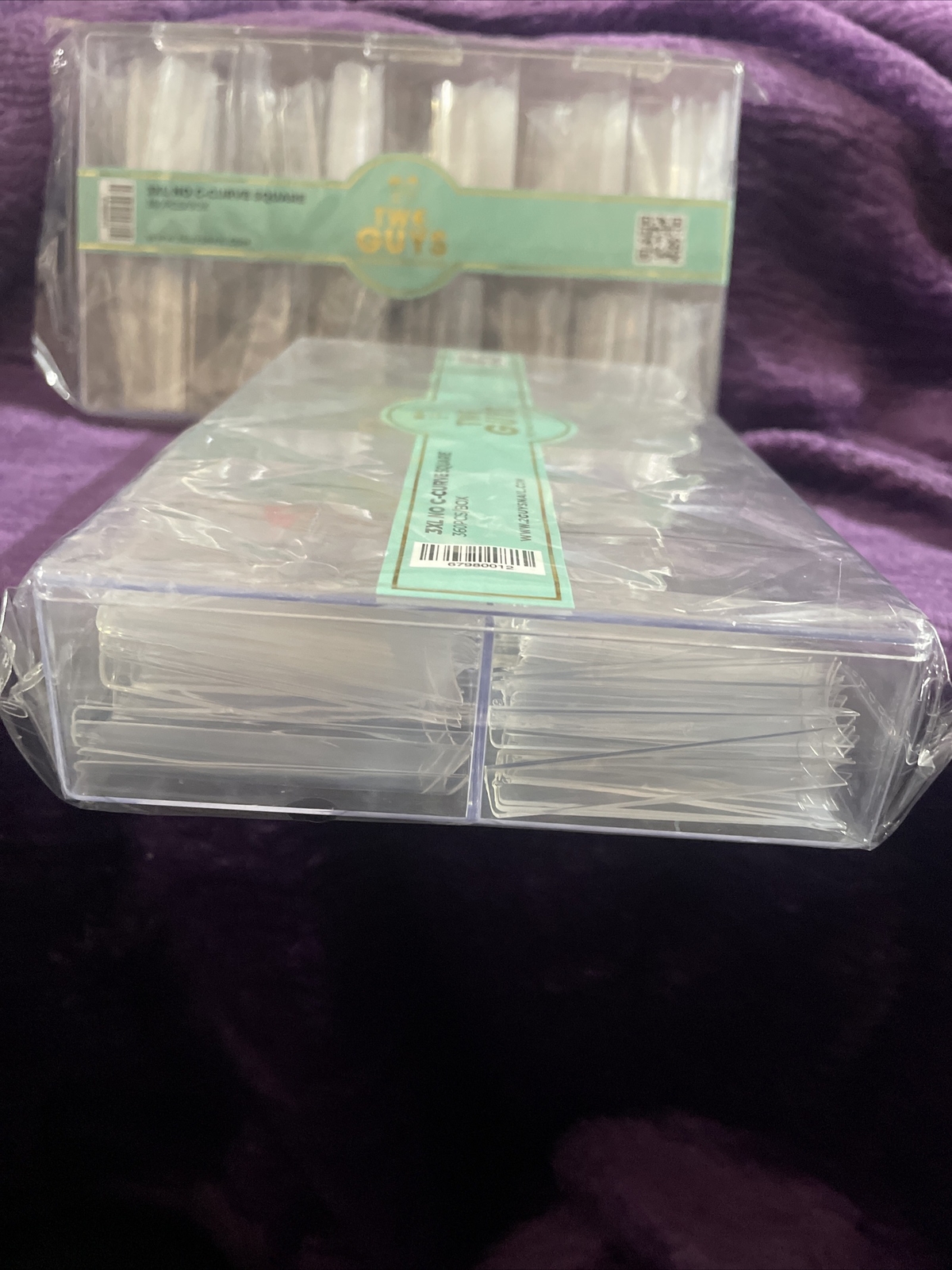 2- Two Guys The Nail Innovators 3XL No C-Curve Square Nail Clear Tips 360pcs