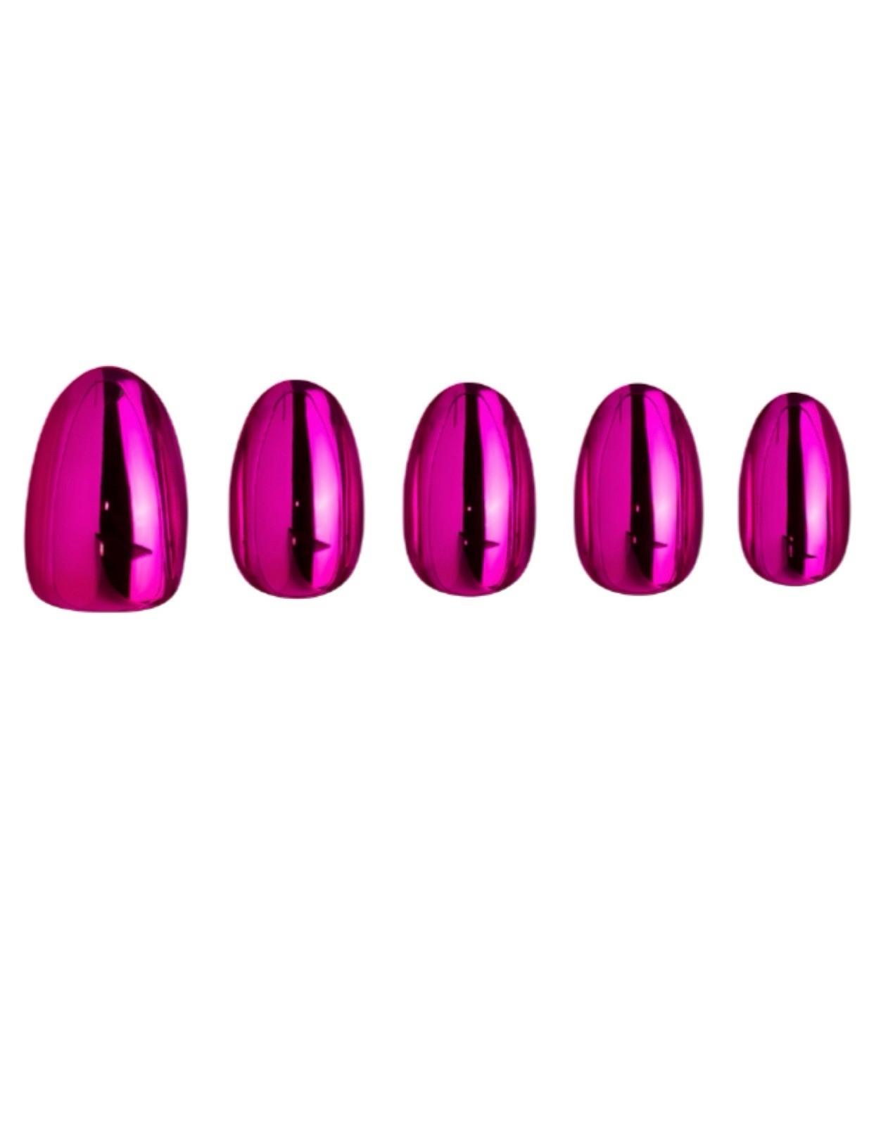 Red Aspen Press On Short Almond Pink Chrome Sequoia on Speed Dial B6f