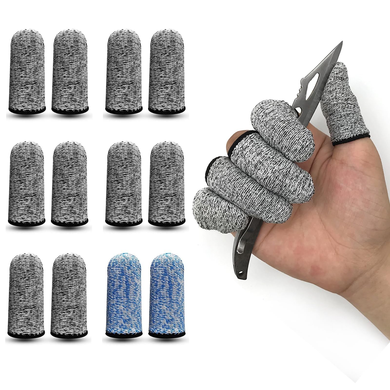 Finger Cots Cut Resistant Protector Finger Covers for Kitchen, Work Reusable