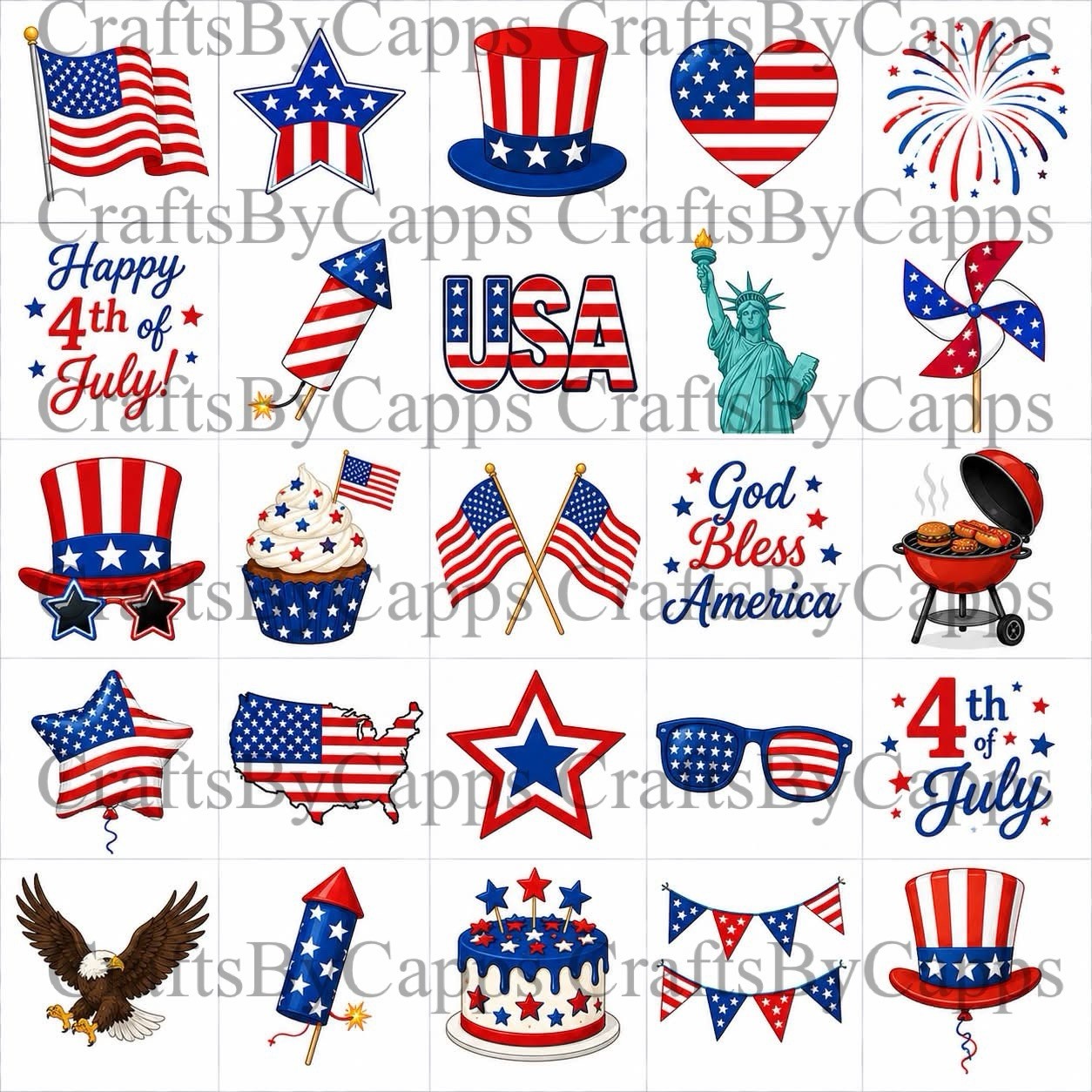 4th Of July Waterslide Finger Nail Decals Instructions Bonus (set of 50) KC