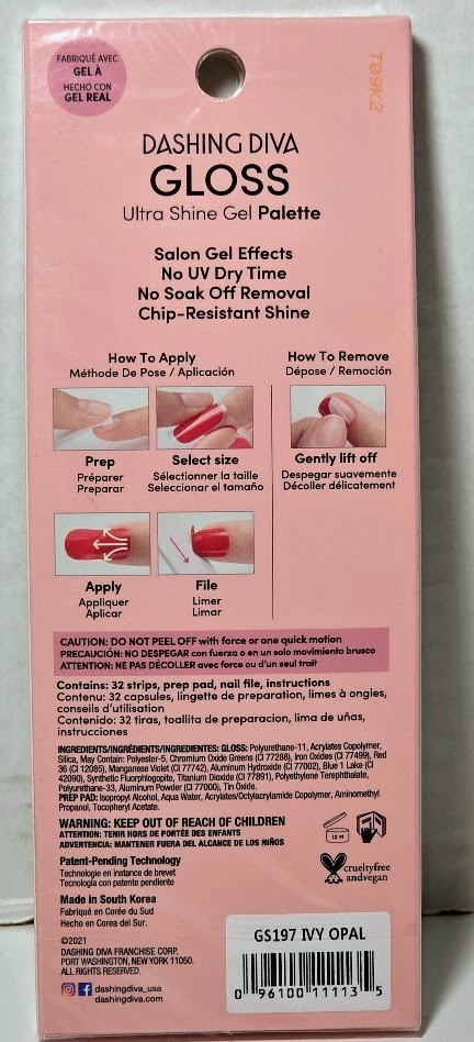 Dashing Diva Gloss Ultra Shine Gel Nail Strips (4PKGS) GET JADED, LEAF IT BE, IV
