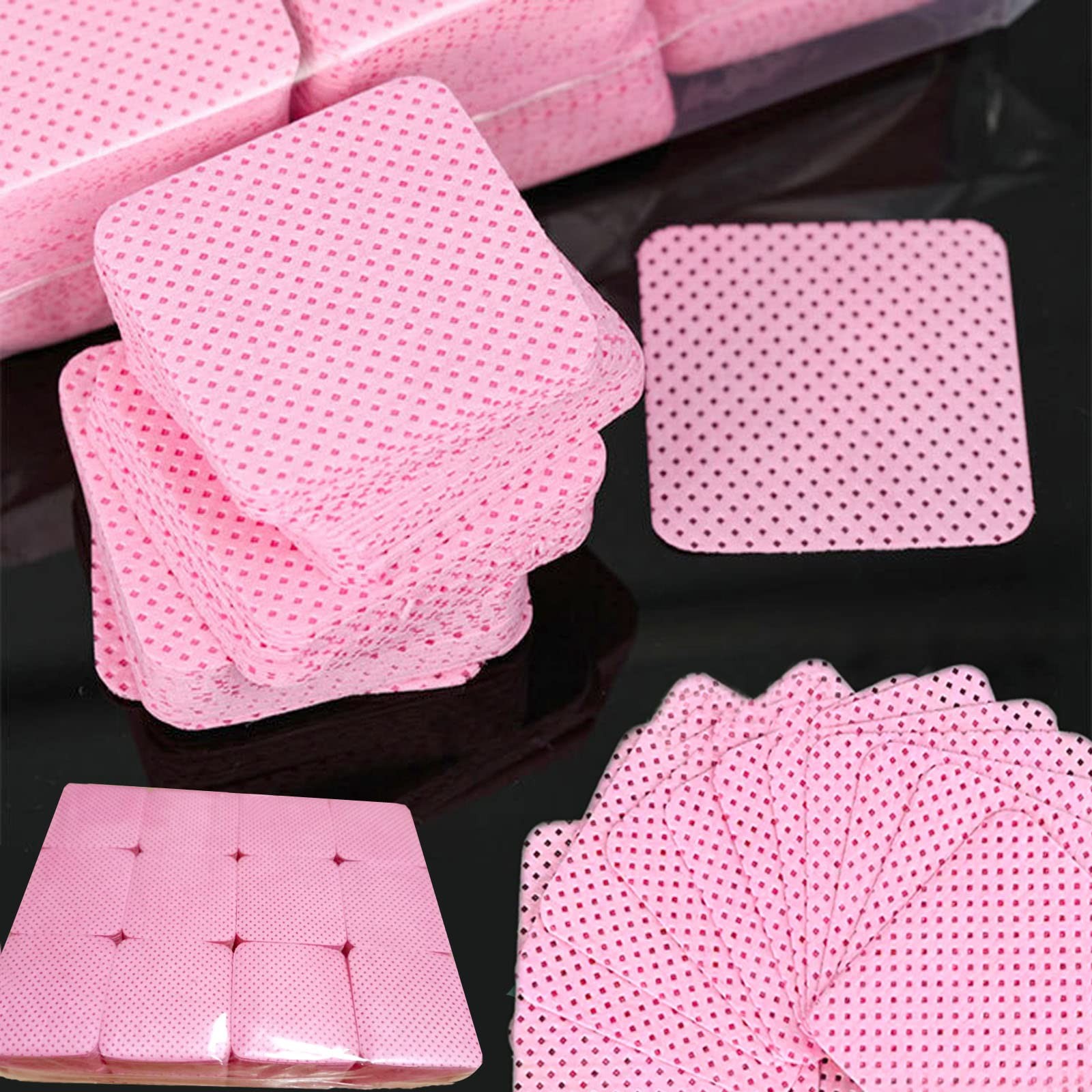 Lint Free Nail Wipes, 1200Pcs Pink Eyelash 1200 Count (Pack of 1),