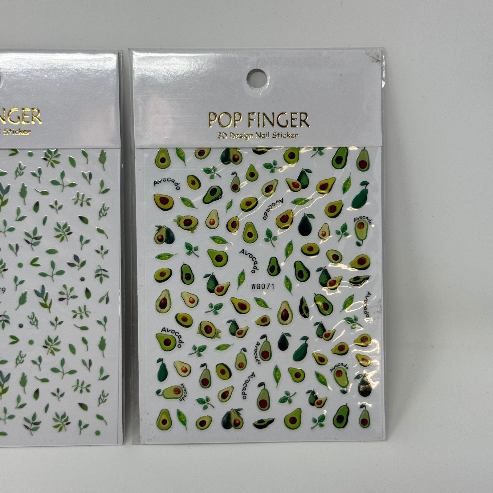 Pop Finger 3D Design Nail Sticker Lot of 10 Sheets Fruit Floral Summer Emoji