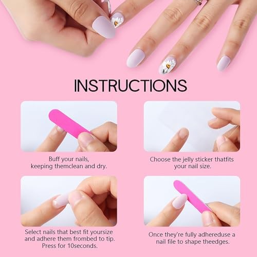 Almond Medium Artificial Acrylic Fingernails – 3D French Tip Press