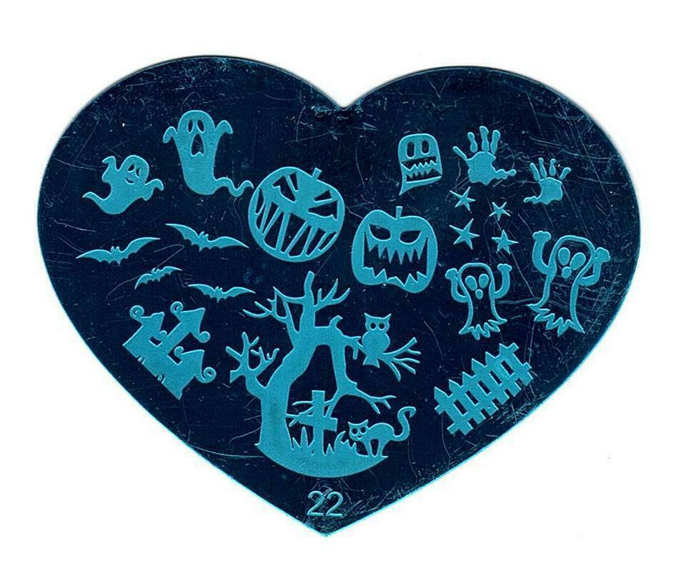 10 Styles Nail Art Stamping Love Heart Manicure Image Plate Stamper Scraper Kit