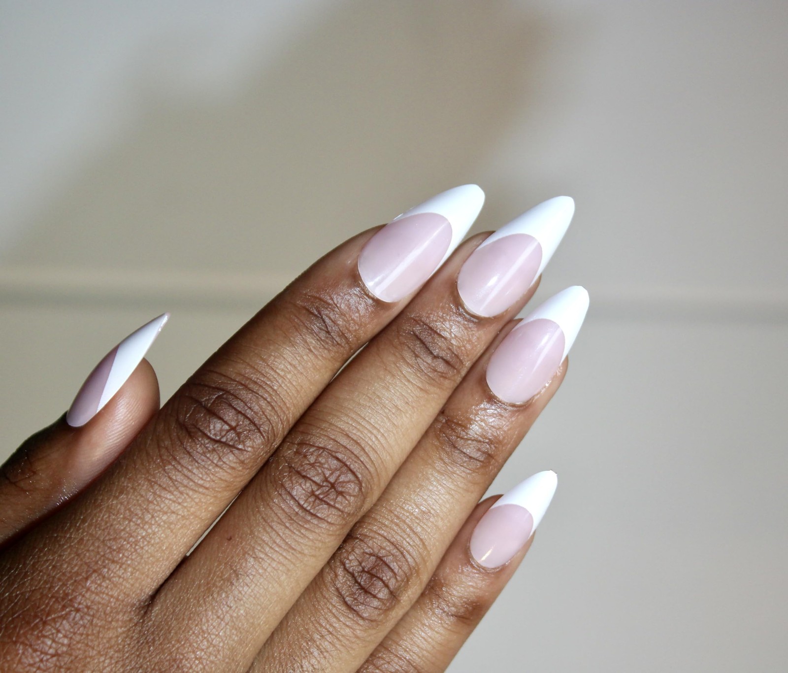 French Tip Press-On Nails – Nude Pink with White Tips | Long &