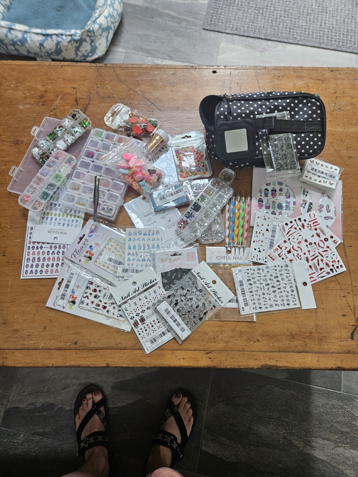 Lot of nail art supplies! A bunch of brand new items. Great deal. with tote