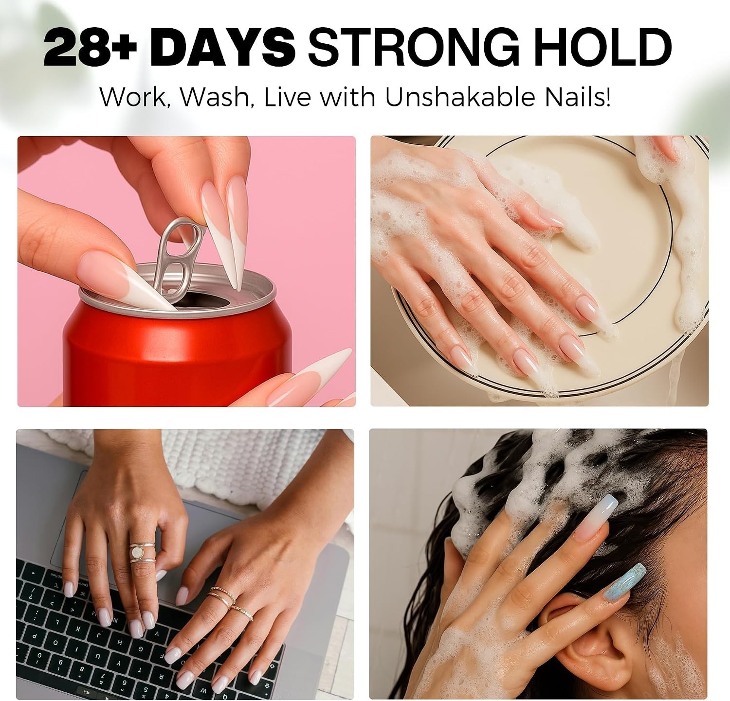 Nail Glue, 40ml, Solid Gel, Precision Nozzle, LED UV Lamp Curing Needed