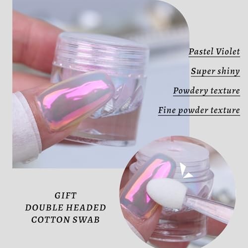 Chrome Nail Powder Holographic Aurora Pigment 0.5g UV Gel Acrylic Resin Craft