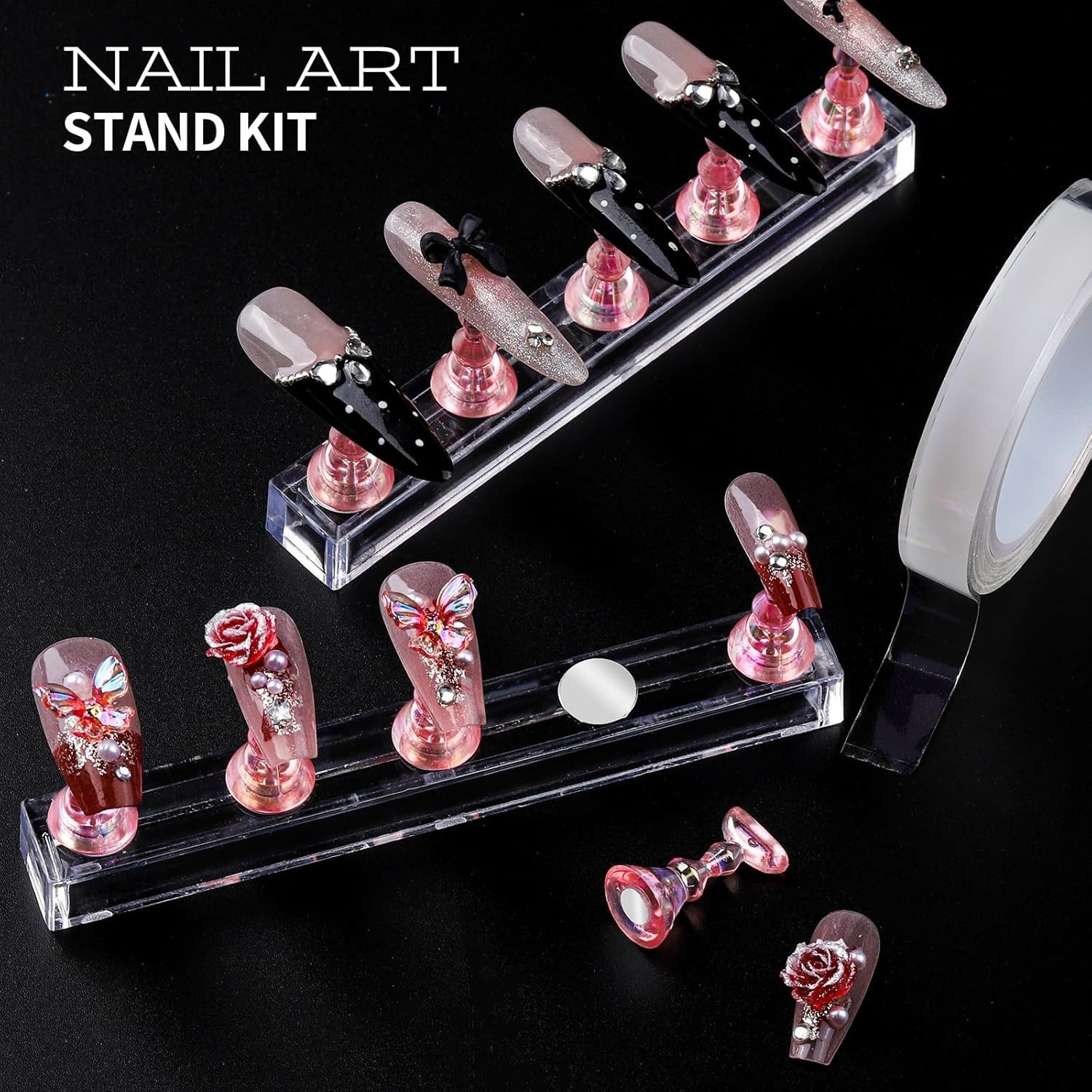 Nail Charms and Nail Art Tools Set, Nail Art Kit with 5 Boxes of 3D Nail Char…