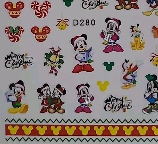 Disney, Mickey Mouse, Mickey Ears, Christmas Holiday, Nail Art Stickers