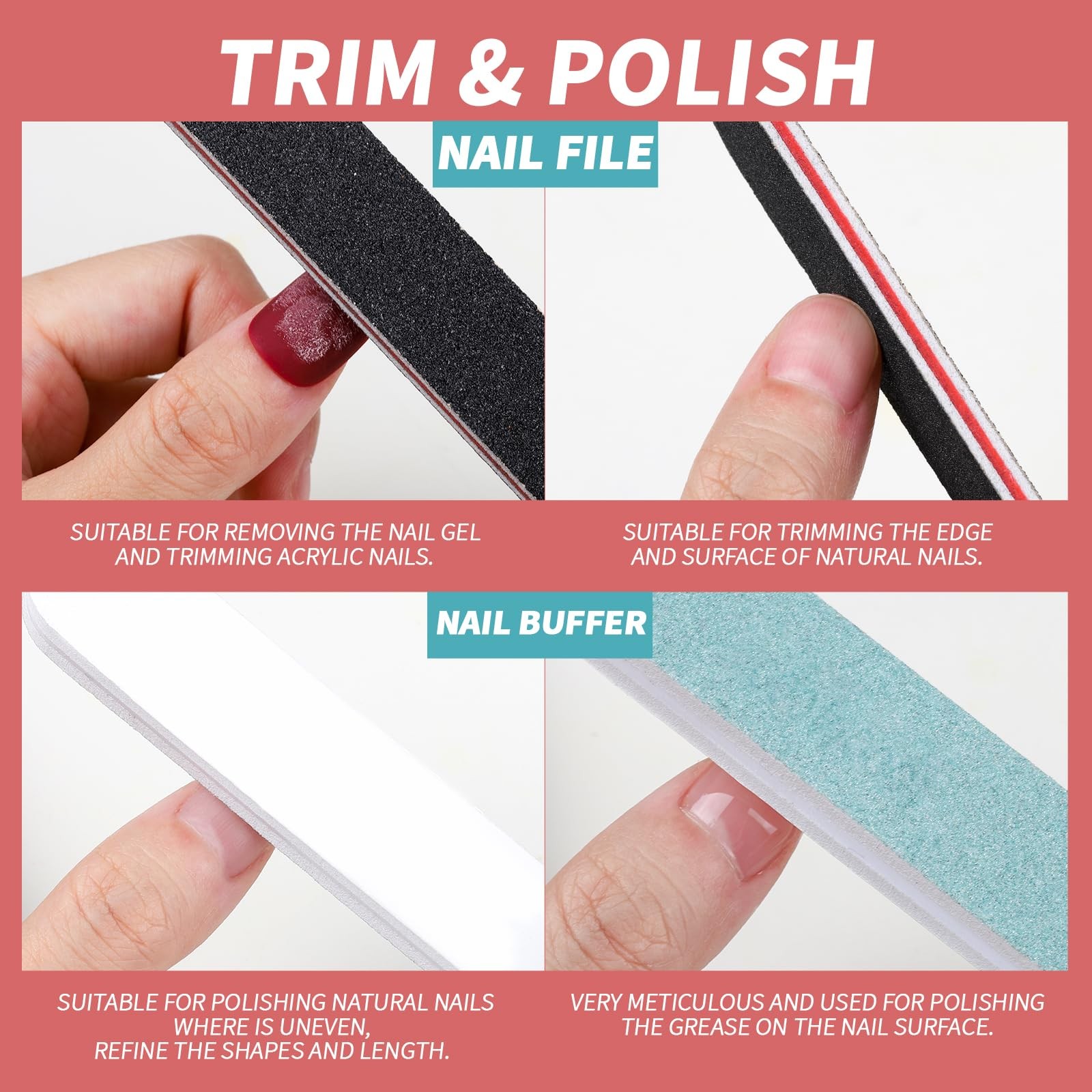 FANDAMEI Nail Polish Gel Remover Tools Kit, 10 Pcs 516 Piece Set, B-Clear