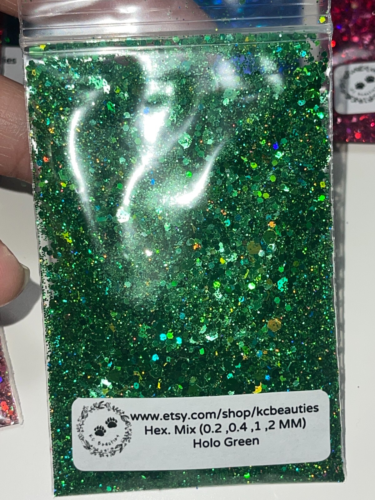 5G Holographic Green Hexagon Mix nail acrylic gel craft US Seller