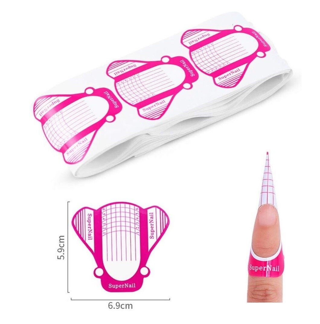 Nail Form Stickers Acrylic Gel Extension Guide | Red/Gold/Silver | Bulk UK Stock