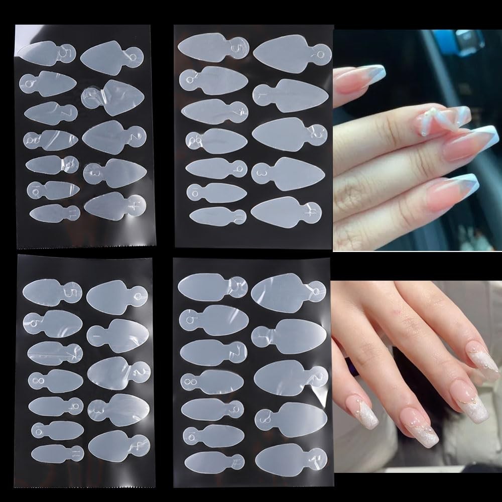 48 Pcs Silicone Mold Nails Inner Pad Nail Decals False Nail Tips Nail Art Ext…