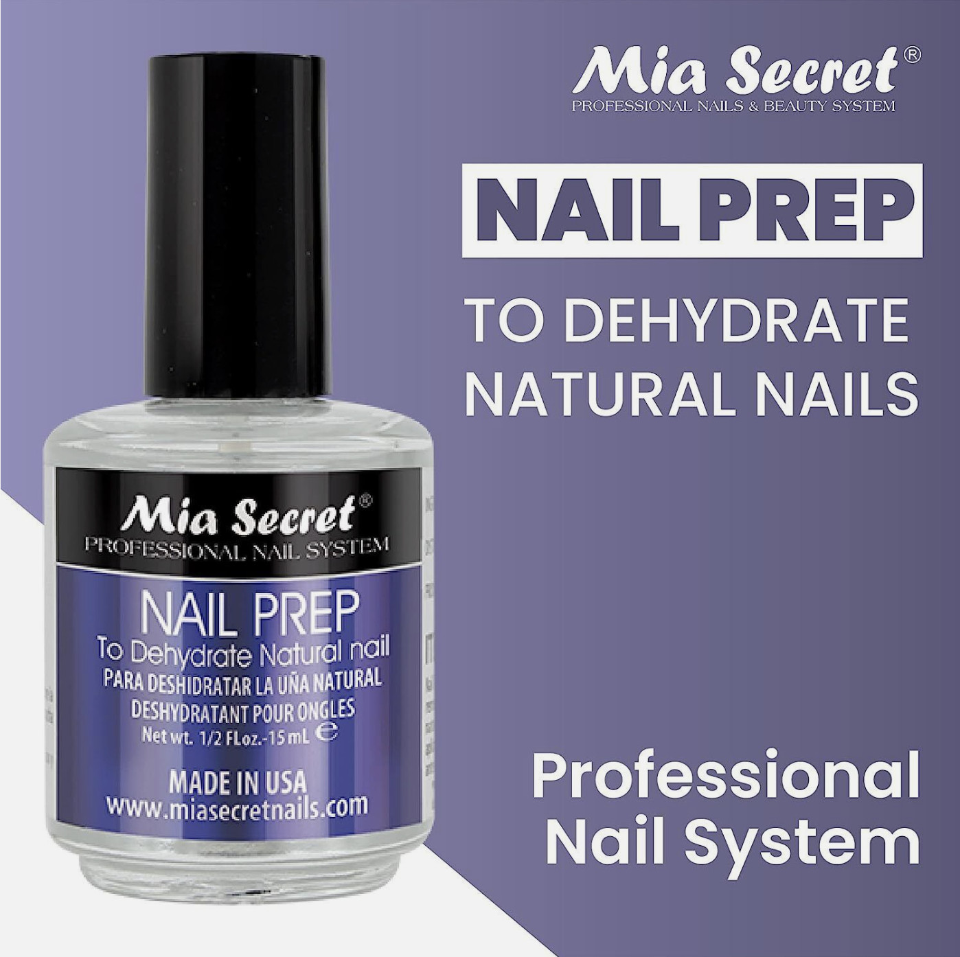 MIA SECRET NAIL PREP DEHYDRATE NATURAL NAIL 0.5 OZ | 15ML #NP-30 | JBS