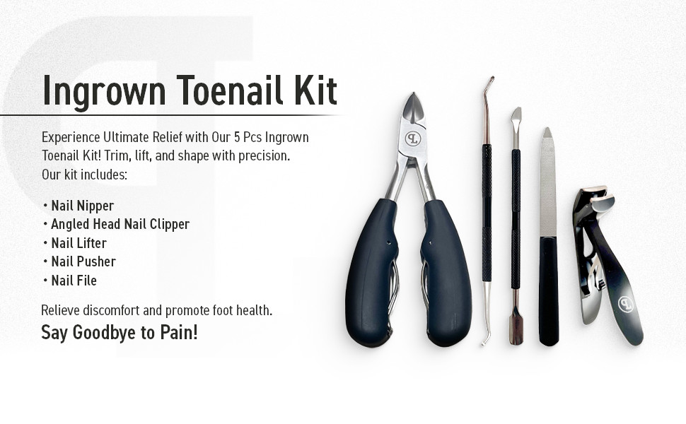 Nail Clipper Set for Thi Toenails – 5-Piece Profal Kit with Angled