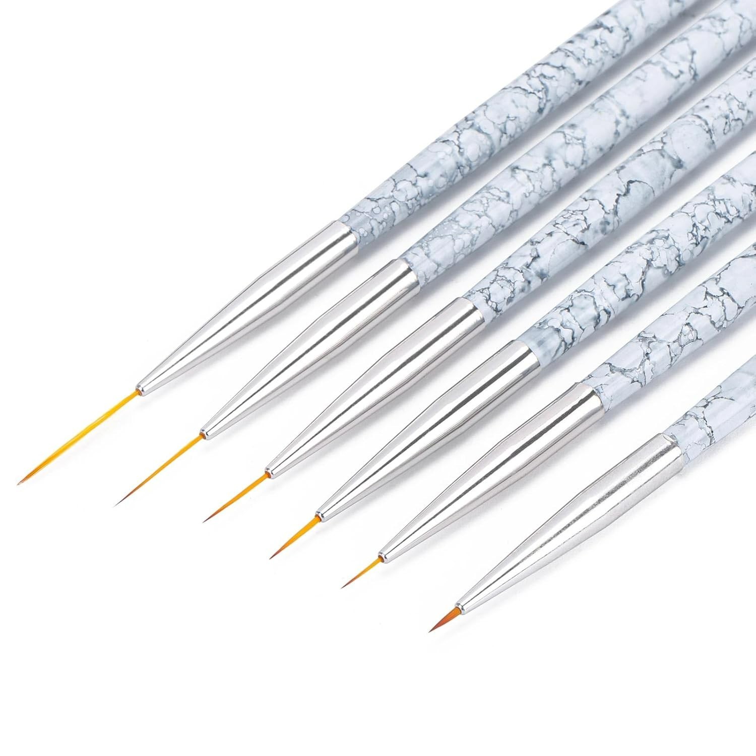 6 Pcs Nail Art Liner Brushes, UV Gel Painting Acrylic Nail Brushes Striping B…