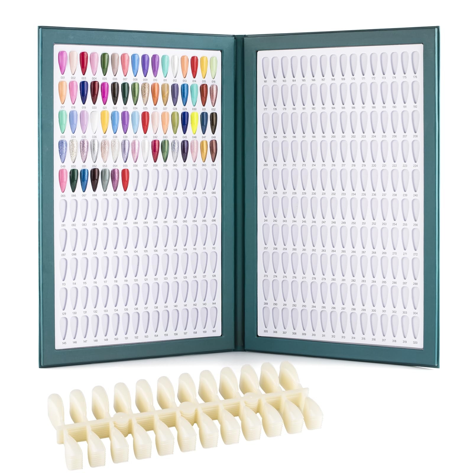 320 Nail Colors Chart Nail Gel Polish Display Book with 480 False Nail Tips P…