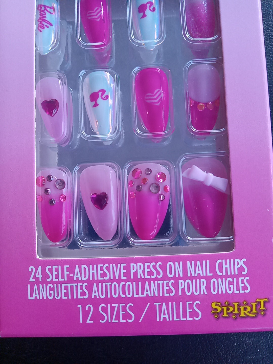 Barbie Press On Nail Chips 24 Count With 12 Sizes Ages 14+ Adults New