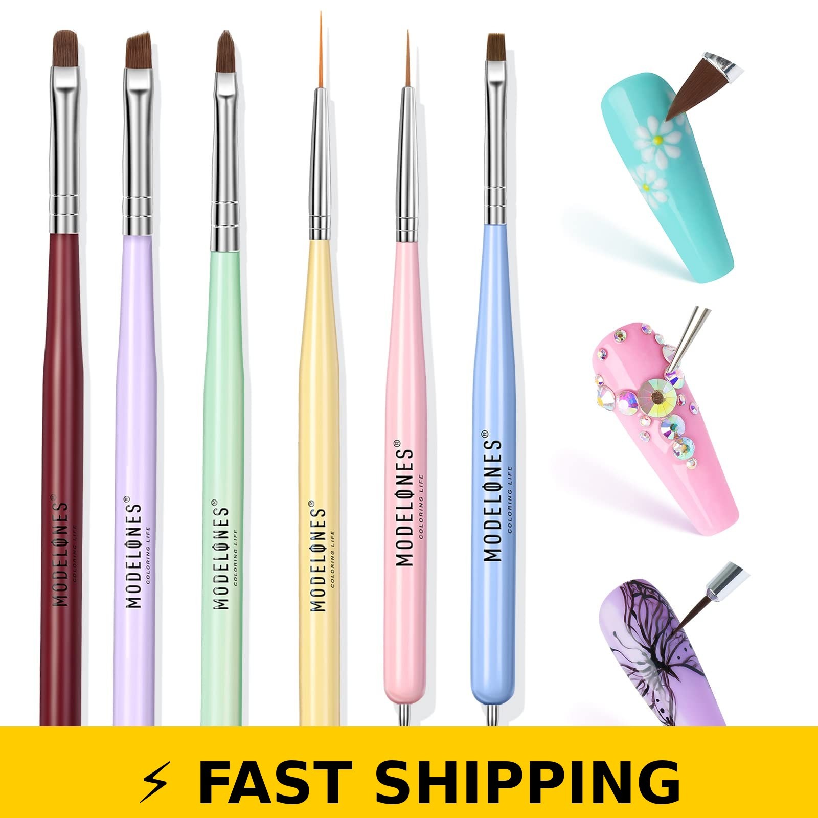 Modelones Nail Art Brushes Set – Professional Tools for DIY & Salon Use