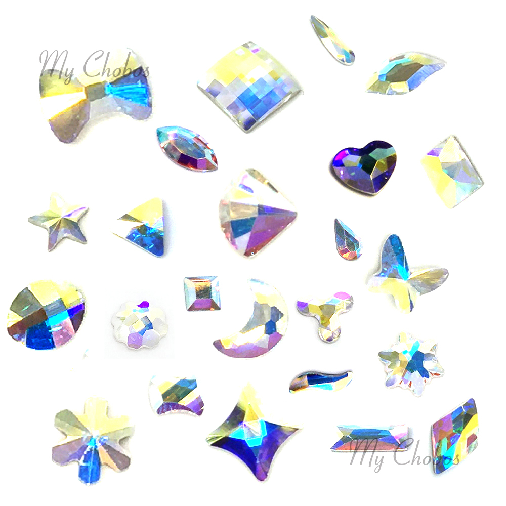 Swarovski Flatbacks No-Hotfix Rhinestones CRYSTAL AB (001 AB) “Pick Your Shape”