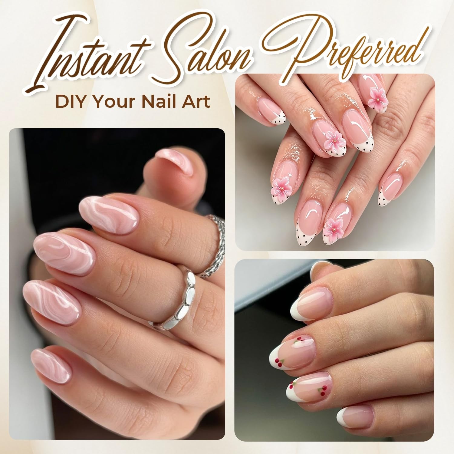 UNA GELLA Oval Fake Nails 504pcs Almond Gel Tips Full Cover Soft Gel 12 Sizes